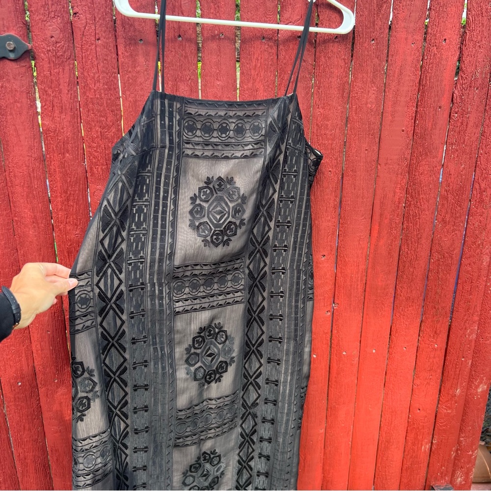 NWT Anthropologie slip dress black and pink size medium - Picture 9 of 15